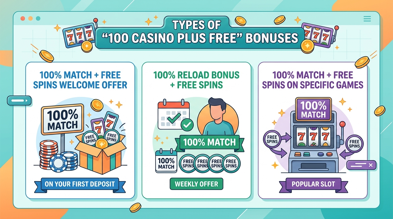 Types of '100 Casino Plus Free' Bonuses You Might Find